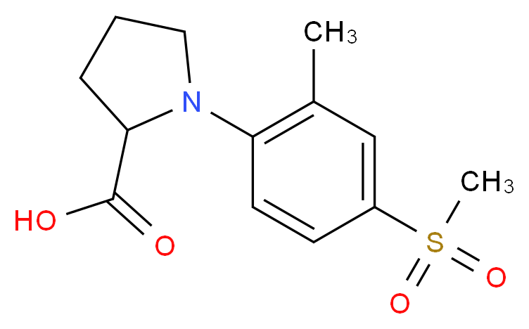 1-[(2-Methyl-4-methylsulfonyl)phenyl]pyrrolidine-2-carboxylic acid_Molecular_structure_CAS_)