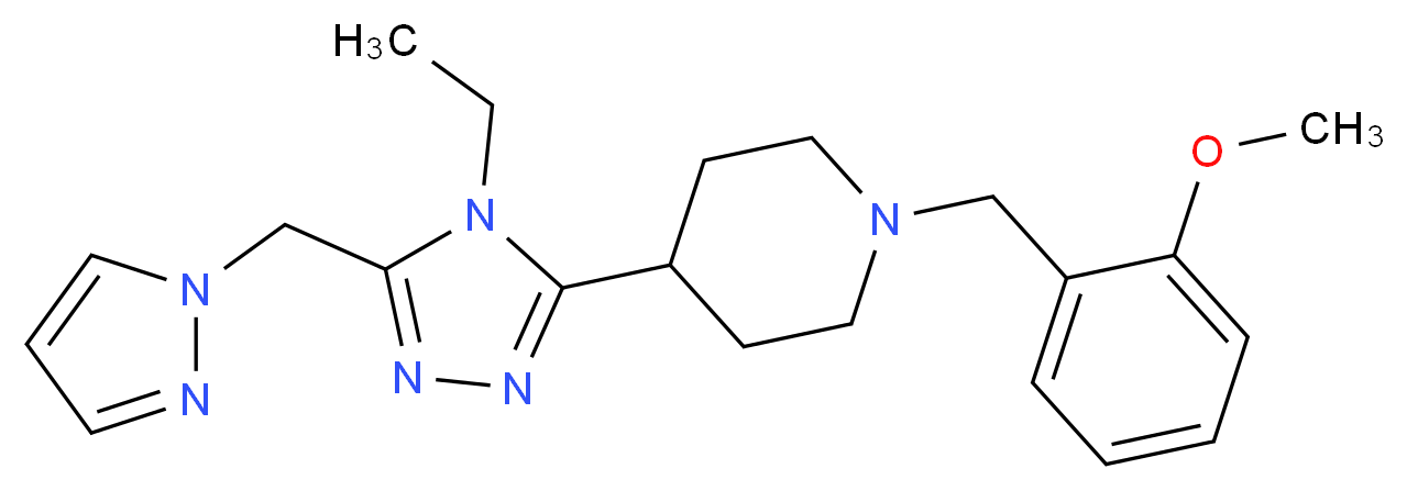 4-[4-ethyl-5-(1H-pyrazol-1-ylmethyl)-4H-1,2,4-triazol-3-yl]-1-(2-methoxybenzyl)piperidine_Molecular_structure_CAS_)
