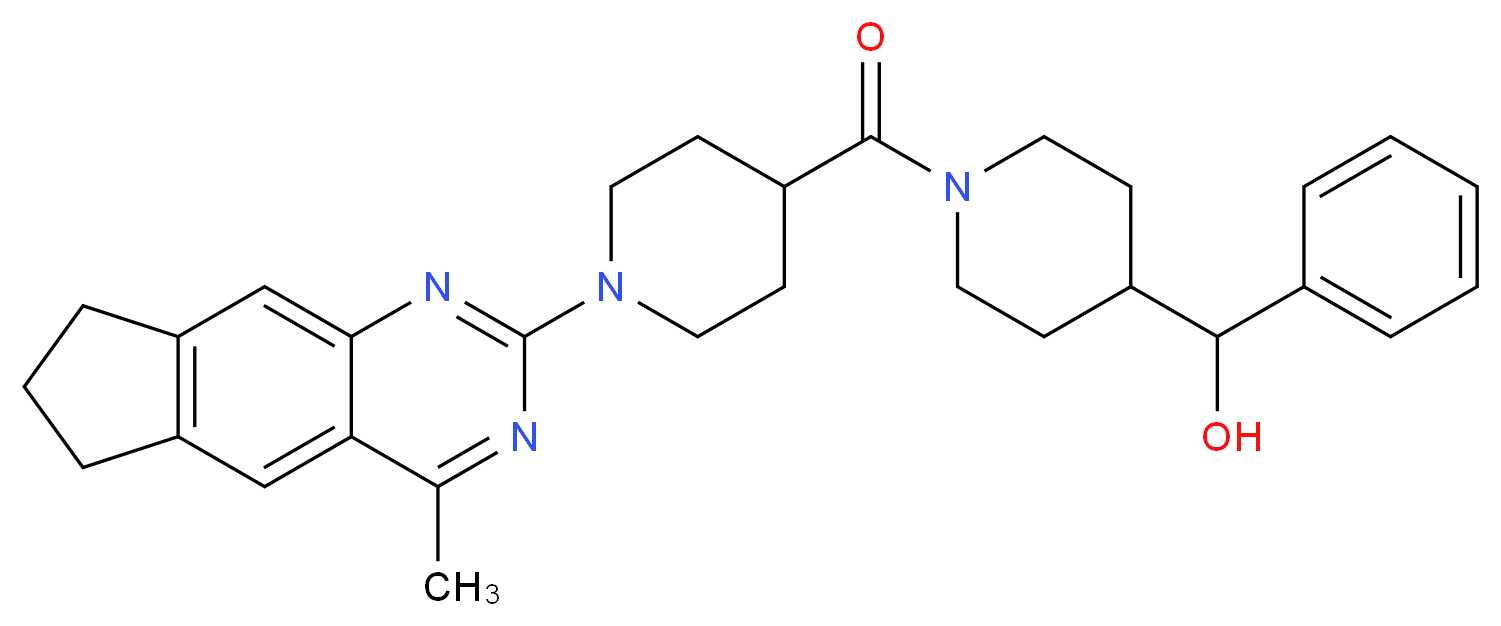 (1-{[1-(4-methyl-7,8-dihydro-6H-cyclopenta[g]quinazolin-2-yl)-4-piperidinyl]carbonyl}-4-piperidinyl)(phenyl)methanol_Molecular_structure_CAS_)