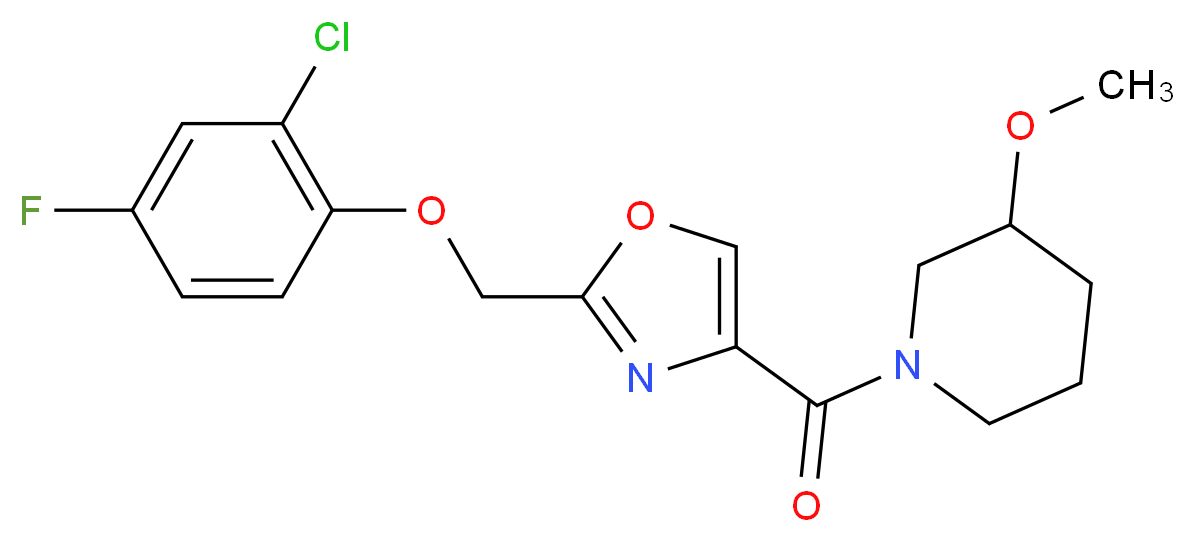 1-({2-[(2-chloro-4-fluorophenoxy)methyl]-1,3-oxazol-4-yl}carbonyl)-3-methoxypiperidine_Molecular_structure_CAS_)