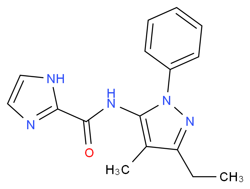 N-(3-ethyl-4-methyl-1-phenyl-1H-pyrazol-5-yl)-1H-imidazole-2-carboxamide_Molecular_structure_CAS_)