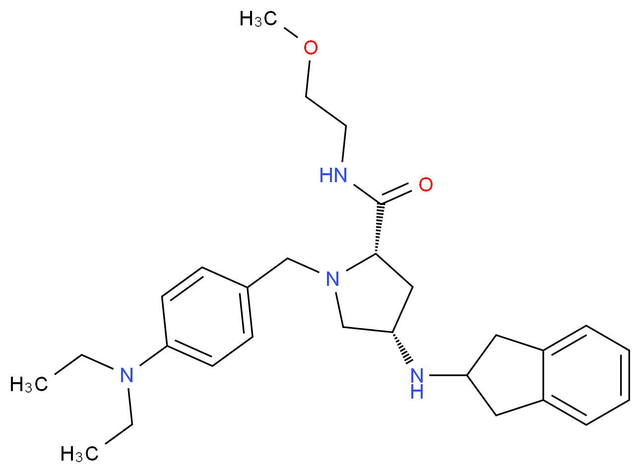(4S)-1-[4-(diethylamino)benzyl]-4-(2,3-dihydro-1H-inden-2-ylamino)-N-(2-methoxyethyl)-L-prolinamide_Molecular_structure_CAS_)
