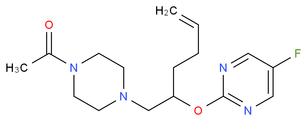2-({1-[(4-acetylpiperazin-1-yl)methyl]pent-4-en-1-yl}oxy)-5-fluoropyrimidine_Molecular_structure_CAS_)