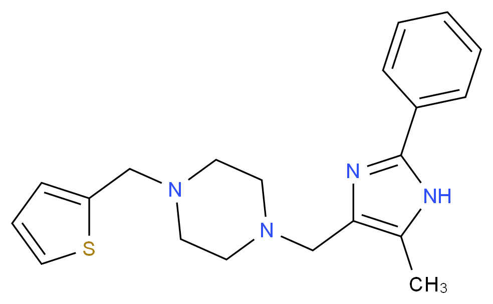 1-[(5-methyl-2-phenyl-1H-imidazol-4-yl)methyl]-4-(2-thienylmethyl)piperazine_Molecular_structure_CAS_)