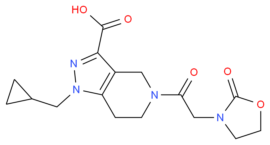 1-(cyclopropylmethyl)-5-[(2-oxo-1,3-oxazolidin-3-yl)acetyl]-4,5,6,7-tetrahydro-1H-pyrazolo[4,3-c]pyridine-3-carboxylic acid_Molecular_structure_CAS_)