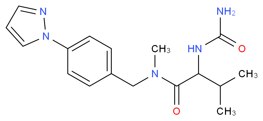 N~2~-(aminocarbonyl)-N~1~-methyl-N~1~-[4-(1H-pyrazol-1-yl)benzyl]valinamide_Molecular_structure_CAS_)