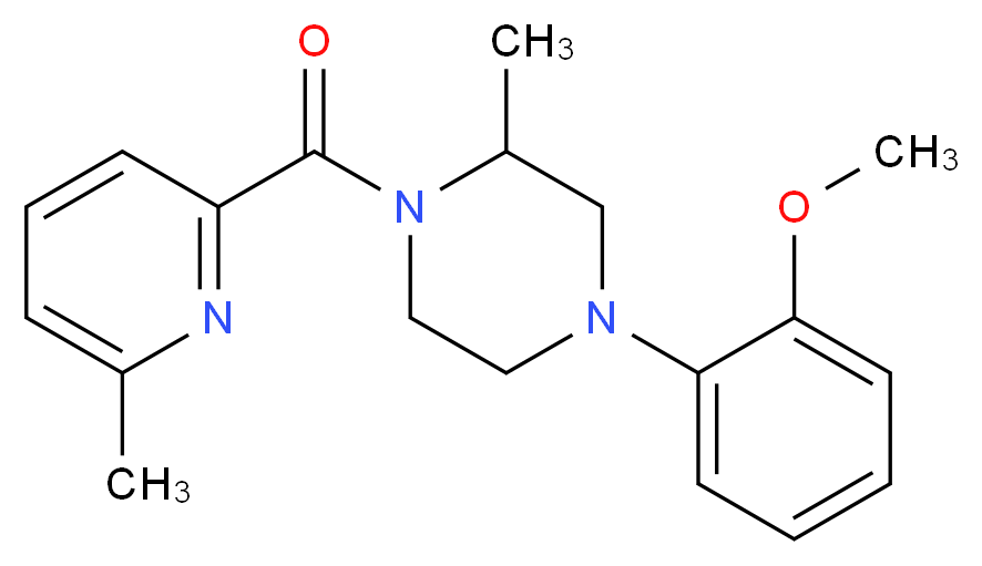 4-(2-methoxyphenyl)-2-methyl-1-[(6-methyl-2-pyridinyl)carbonyl]piperazine_Molecular_structure_CAS_)