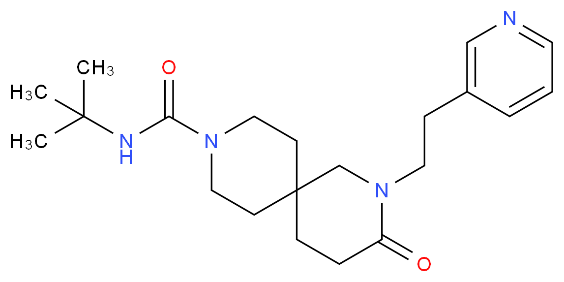 N-(tert-butyl)-3-oxo-2-(2-pyridin-3-ylethyl)-2,9-diazaspiro[5.5]undecane-9-carboxamide_Molecular_structure_CAS_)