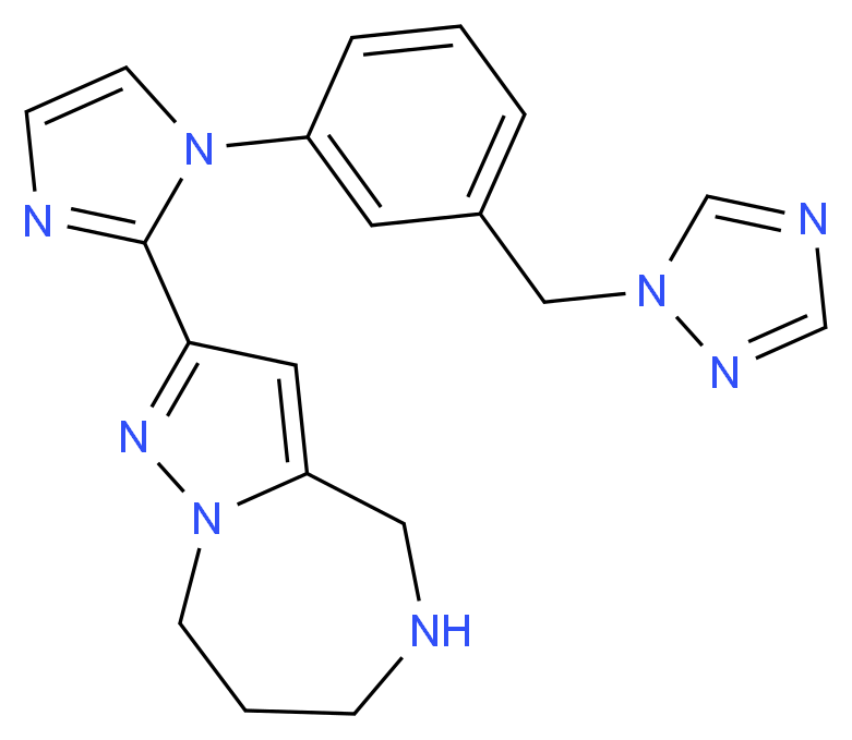 2-{1-[3-(1H-1,2,4-triazol-1-ylmethyl)phenyl]-1H-imidazol-2-yl}-5,6,7,8-tetrahydro-4H-pyrazolo[1,5-a][1,4]diazepine_Molecular_structure_CAS_)