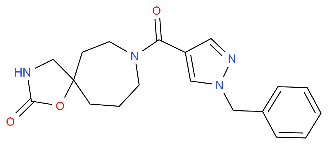 8-[(1-benzyl-1H-pyrazol-4-yl)carbonyl]-1-oxa-3,8-diazaspiro[4.6]undecan-2-one_Molecular_structure_CAS_)