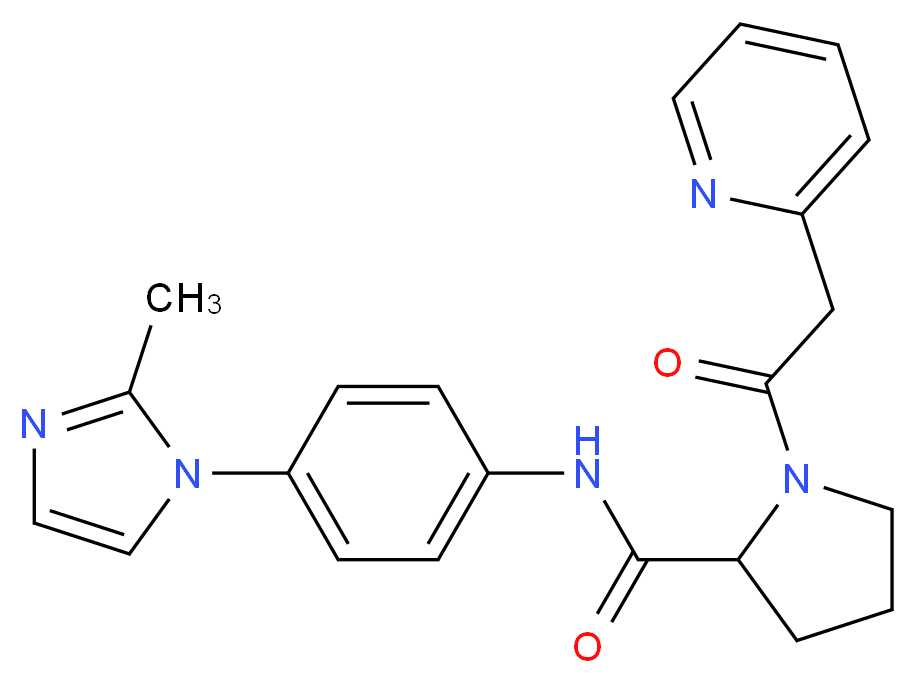 N-[4-(2-methyl-1H-imidazol-1-yl)phenyl]-1-(2-pyridinylacetyl)prolinamide_Molecular_structure_CAS_)