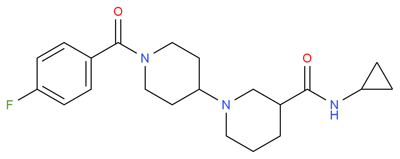 N-cyclopropyl-1'-(4-fluorobenzoyl)-1,4'-bipiperidine-3-carboxamide_Molecular_structure_CAS_)