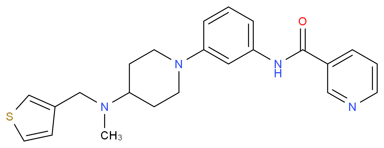N-(3-{4-[methyl(3-thienylmethyl)amino]-1-piperidinyl}phenyl)nicotinamide_Molecular_structure_CAS_)