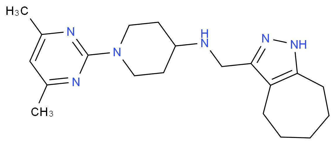 1-(4,6-dimethylpyrimidin-2-yl)-N-(1,4,5,6,7,8-hexahydrocyclohepta[c]pyrazol-3-ylmethyl)piperidin-4-amine_Molecular_structure_CAS_)
