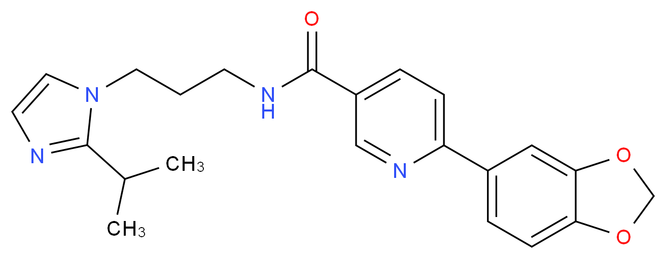 6-(1,3-benzodioxol-5-yl)-N-[3-(2-isopropyl-1H-imidazol-1-yl)propyl]nicotinamide_Molecular_structure_CAS_)