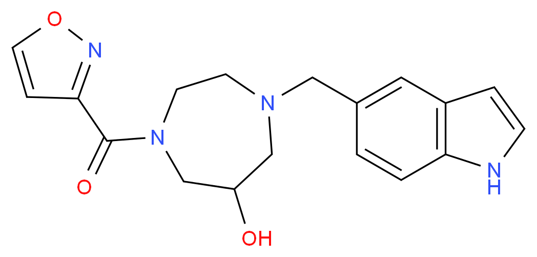 1-(1H-indol-5-ylmethyl)-4-(isoxazol-3-ylcarbonyl)-1,4-diazepan-6-ol_Molecular_structure_CAS_)