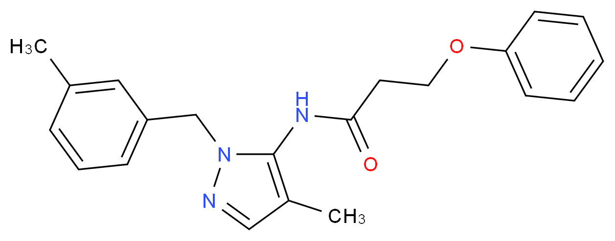 N-[4-methyl-1-(3-methylbenzyl)-1H-pyrazol-5-yl]-3-phenoxypropanamide_Molecular_structure_CAS_)