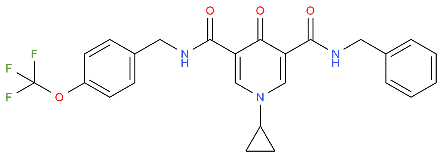 N-benzyl-1-cyclopropyl-4-oxo-N'-[4-(trifluoromethoxy)benzyl]-1,4-dihydro-3,5-pyridinedicarboxamide_Molecular_structure_CAS_)