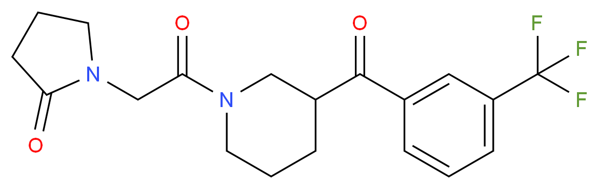1-(2-oxo-2-{3-[3-(trifluoromethyl)benzoyl]-1-piperidinyl}ethyl)-2-pyrrolidinone_Molecular_structure_CAS_)