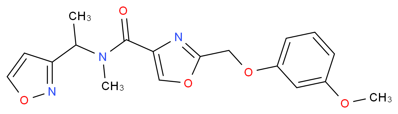 N-[1-(3-isoxazolyl)ethyl]-2-[(3-methoxyphenoxy)methyl]-N-methyl-1,3-oxazole-4-carboxamide_Molecular_structure_CAS_)