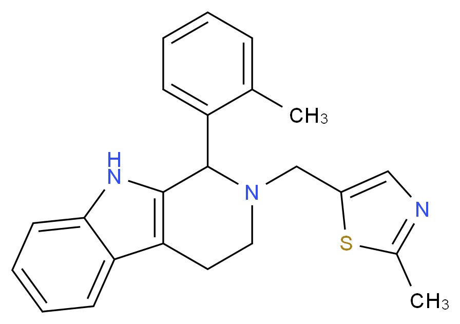 1-(2-methylphenyl)-2-[(2-methyl-1,3-thiazol-5-yl)methyl]-2,3,4,9-tetrahydro-1H-beta-carboline_Molecular_structure_CAS_)