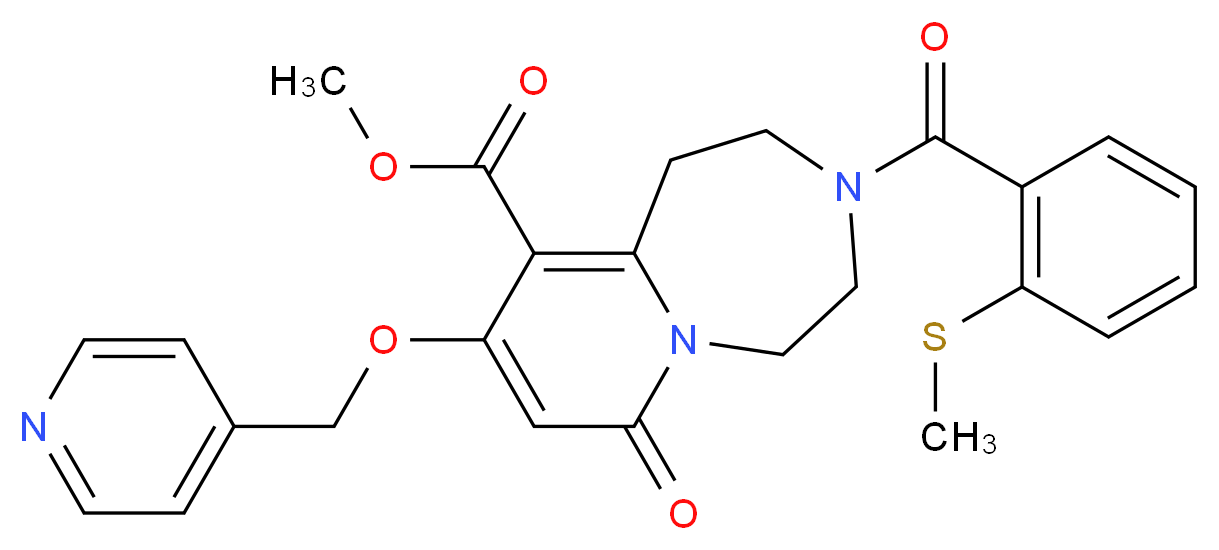 methyl 3-[2-(methylthio)benzoyl]-7-oxo-9-(4-pyridinylmethoxy)-1,2,3,4,5,7-hexahydropyrido[1,2-d][1,4]diazepine-10-carboxylate_Molecular_structure_CAS_)