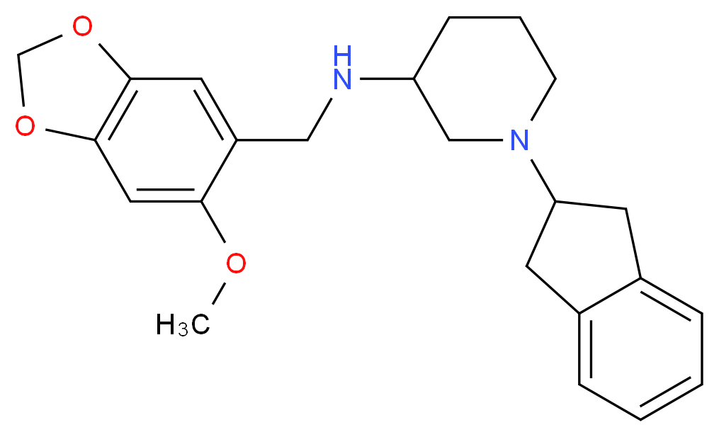 1-(2,3-dihydro-1H-inden-2-yl)-N-[(6-methoxy-1,3-benzodioxol-5-yl)methyl]-3-piperidinamine_Molecular_structure_CAS_)