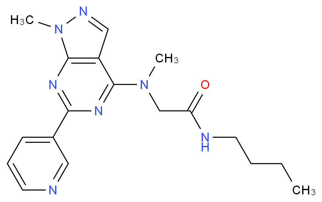 N~1~-butyl-N~2~-methyl-N~2~-[1-methyl-6-(3-pyridinyl)-1H-pyrazolo[3,4-d]pyrimidin-4-yl]glycinamide_Molecular_structure_CAS_)