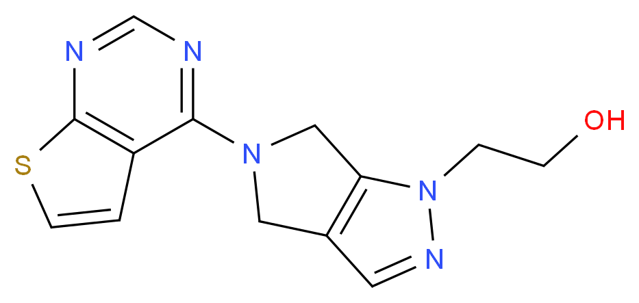 2-(5-thieno[2,3-d]pyrimidin-4-yl-5,6-dihydropyrrolo[3,4-c]pyrazol-1(4H)-yl)ethanol_Molecular_structure_CAS_)
