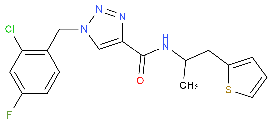1-(2-chloro-4-fluorobenzyl)-N-[1-methyl-2-(2-thienyl)ethyl]-1H-1,2,3-triazole-4-carboxamide_Molecular_structure_CAS_)