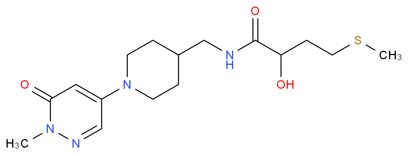 2-hydroxy-N-{[1-(1-methyl-6-oxo-1,6-dihydro-4-pyridazinyl)-4-piperidinyl]methyl}-4-(methylthio)butanamide_Molecular_structure_CAS_)