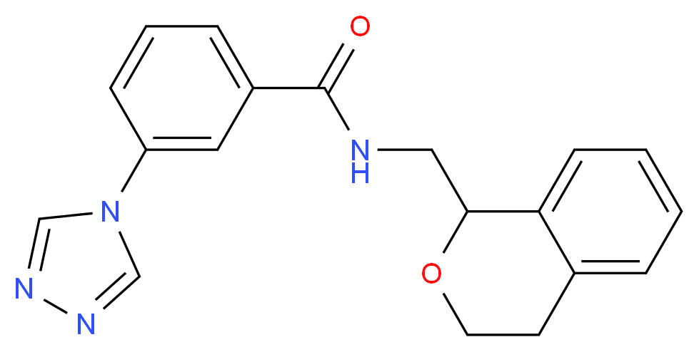 N-(3,4-dihydro-1H-isochromen-1-ylmethyl)-3-(4H-1,2,4-triazol-4-yl)benzamide_Molecular_structure_CAS_)