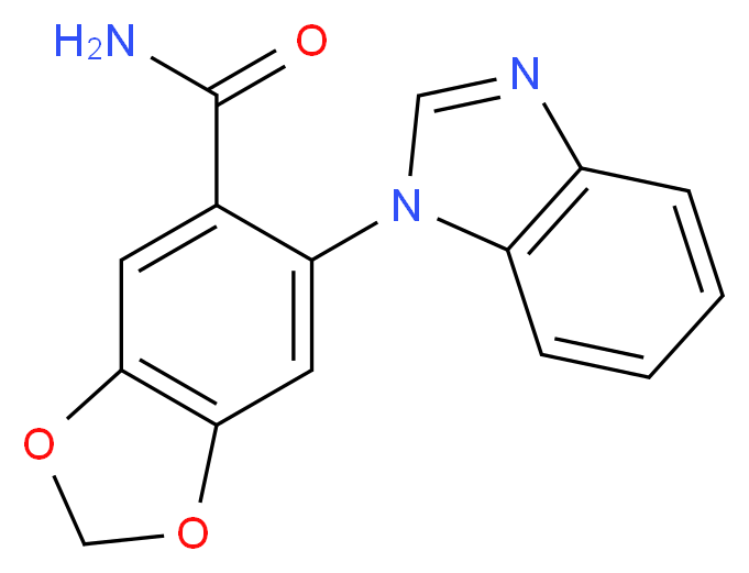 6-(1H-benzimidazol-1-yl)-1,3-benzodioxole-5-carboxamide_Molecular_structure_CAS_)