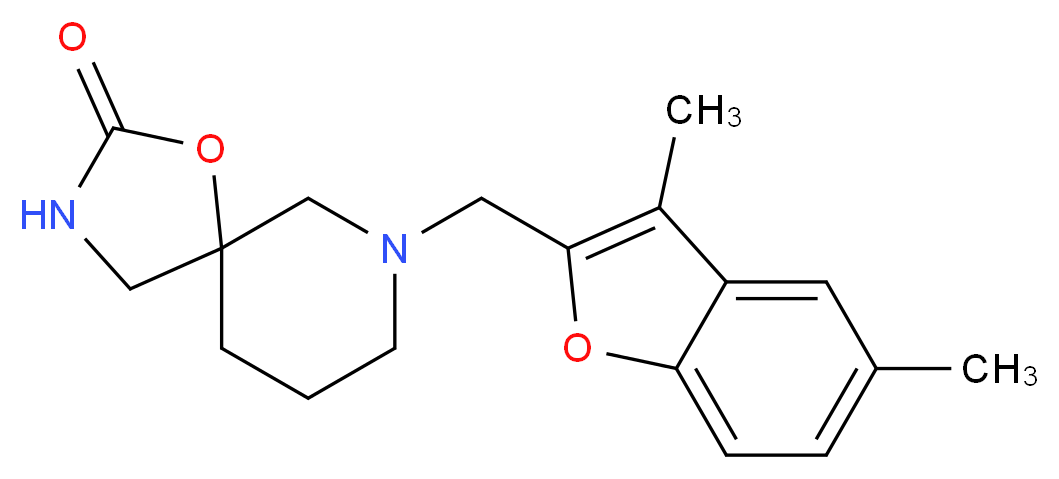 7-[(3,5-dimethyl-1-benzofuran-2-yl)methyl]-1-oxa-3,7-diazaspiro[4.5]decan-2-one_Molecular_structure_CAS_)