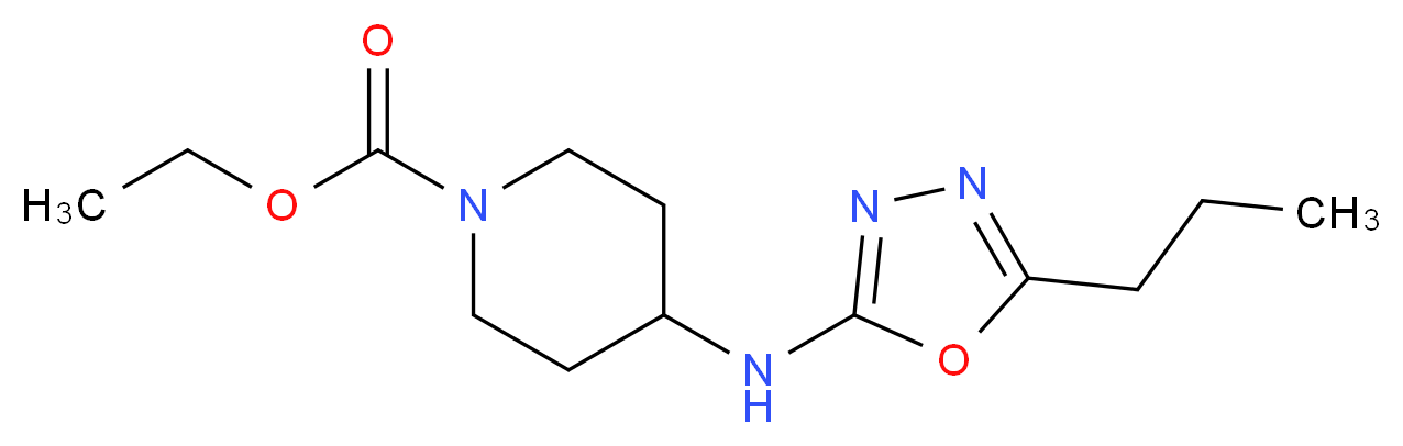 ethyl 4-[(5-propyl-1,3,4-oxadiazol-2-yl)amino]piperidine-1-carboxylate_Molecular_structure_CAS_)