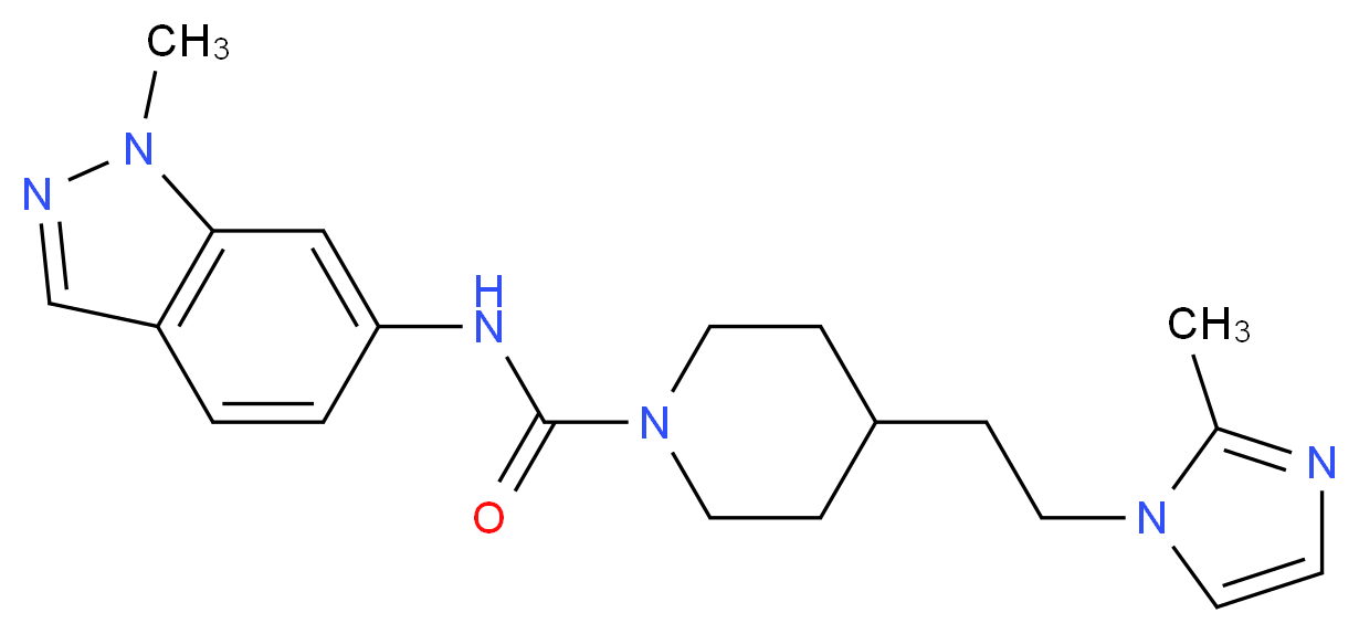4-[2-(2-methyl-1H-imidazol-1-yl)ethyl]-N-(1-methyl-1H-indazol-6-yl)piperidine-1-carboxamide_Molecular_structure_CAS_)