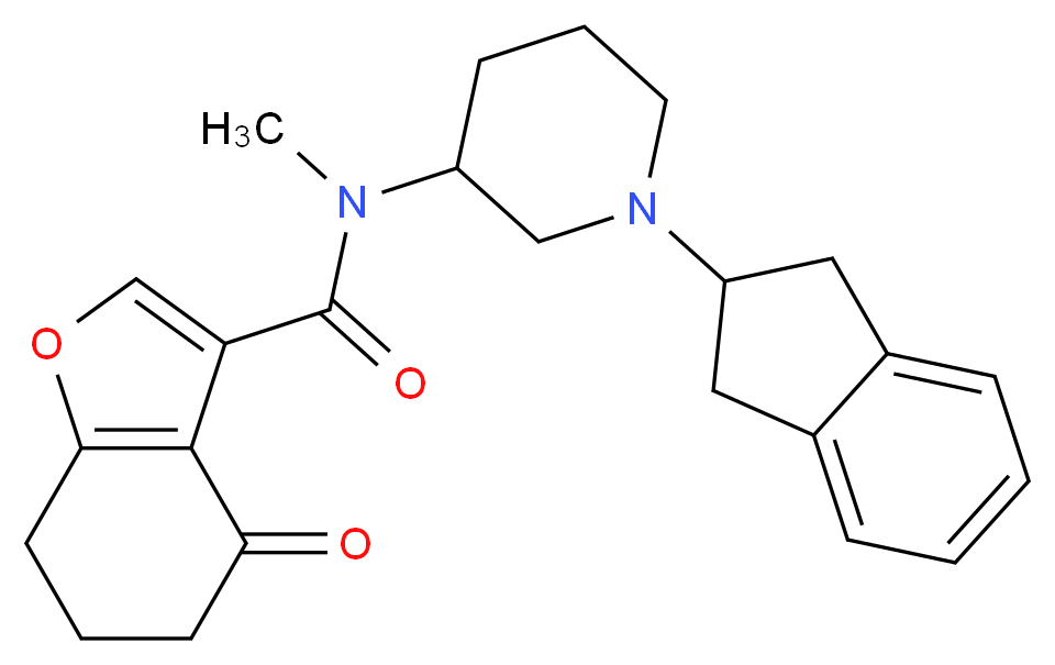 N-[1-(2,3-dihydro-1H-inden-2-yl)-3-piperidinyl]-N-methyl-4-oxo-4,5,6,7-tetrahydro-1-benzofuran-3-carboxamide_Molecular_structure_CAS_)