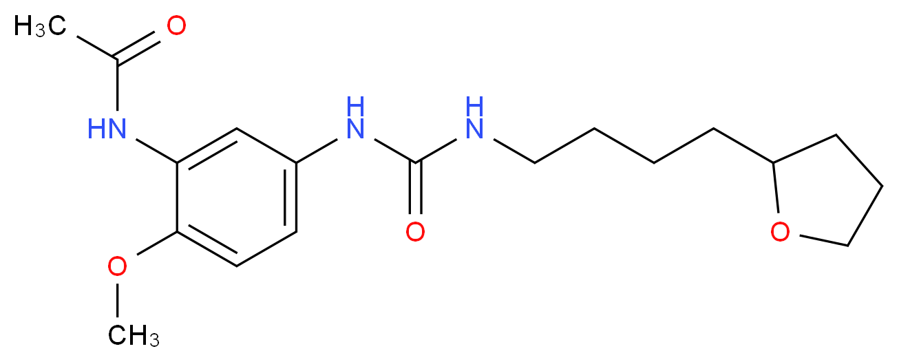 N-{2-methoxy-5-[({[4-(tetrahydrofuran-2-yl)butyl]amino}carbonyl)amino]phenyl}acetamide_Molecular_structure_CAS_)
