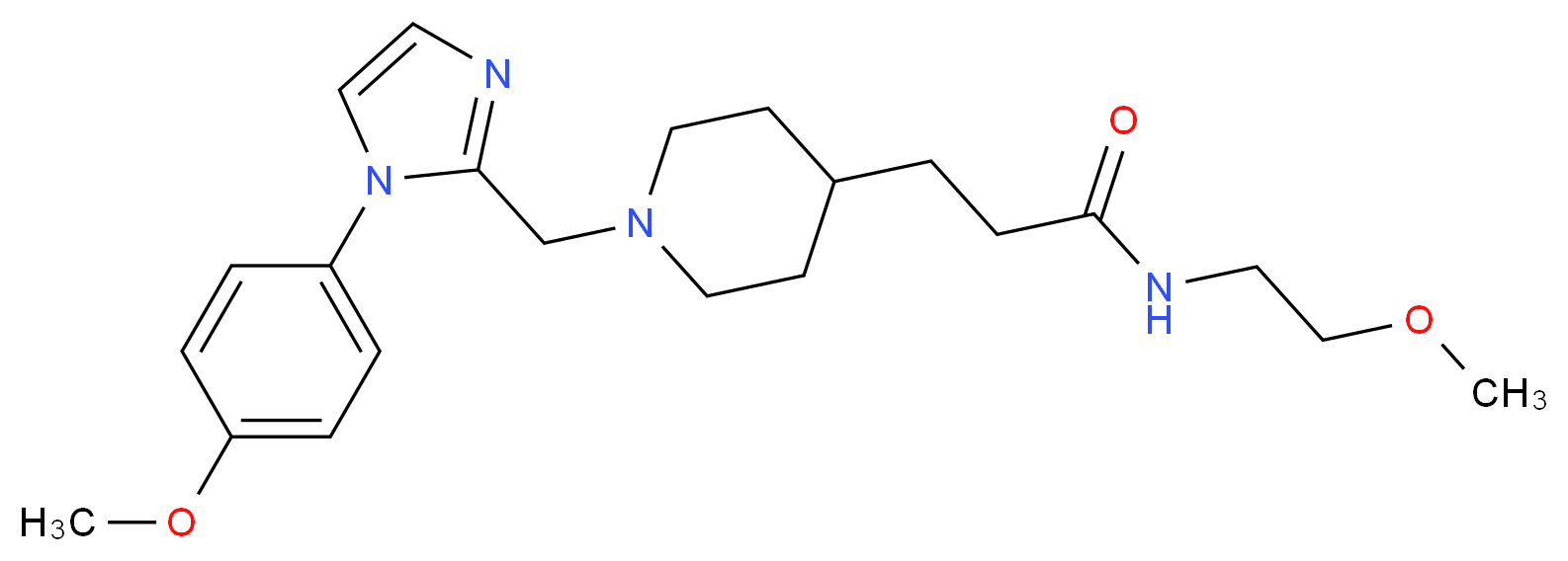 N-(2-methoxyethyl)-3-(1-{[1-(4-methoxyphenyl)-1H-imidazol-2-yl]methyl}-4-piperidinyl)propanamide_Molecular_structure_CAS_)