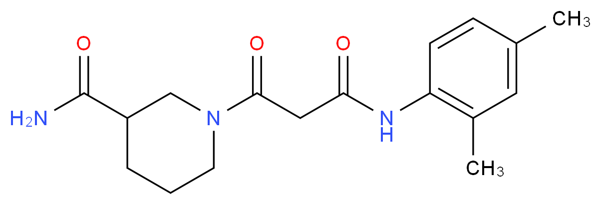 1-{3-[(2,4-dimethylphenyl)amino]-3-oxopropanoyl}piperidine-3-carboxamide_Molecular_structure_CAS_)