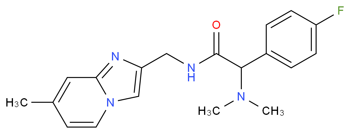 2-(dimethylamino)-2-(4-fluorophenyl)-N-[(7-methylimidazo[1,2-a]pyridin-2-yl)methyl]acetamide_Molecular_structure_CAS_)