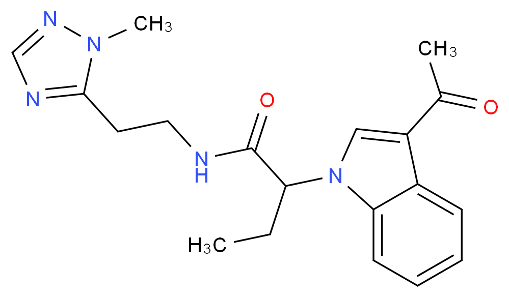 2-(3-acetyl-1H-indol-1-yl)-N-[2-(1-methyl-1H-1,2,4-triazol-5-yl)ethyl]butanamide_Molecular_structure_CAS_)