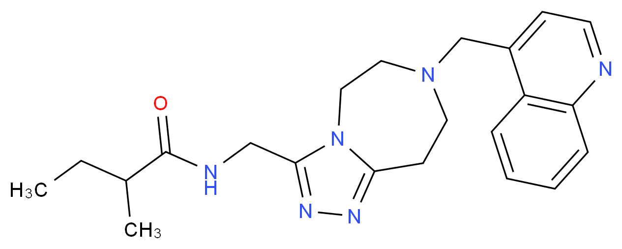 2-methyl-N-{[7-(4-quinolinylmethyl)-6,7,8,9-tetrahydro-5H-[1,2,4]triazolo[4,3-d][1,4]diazepin-3-yl]methyl}butanamide_Molecular_structure_CAS_)