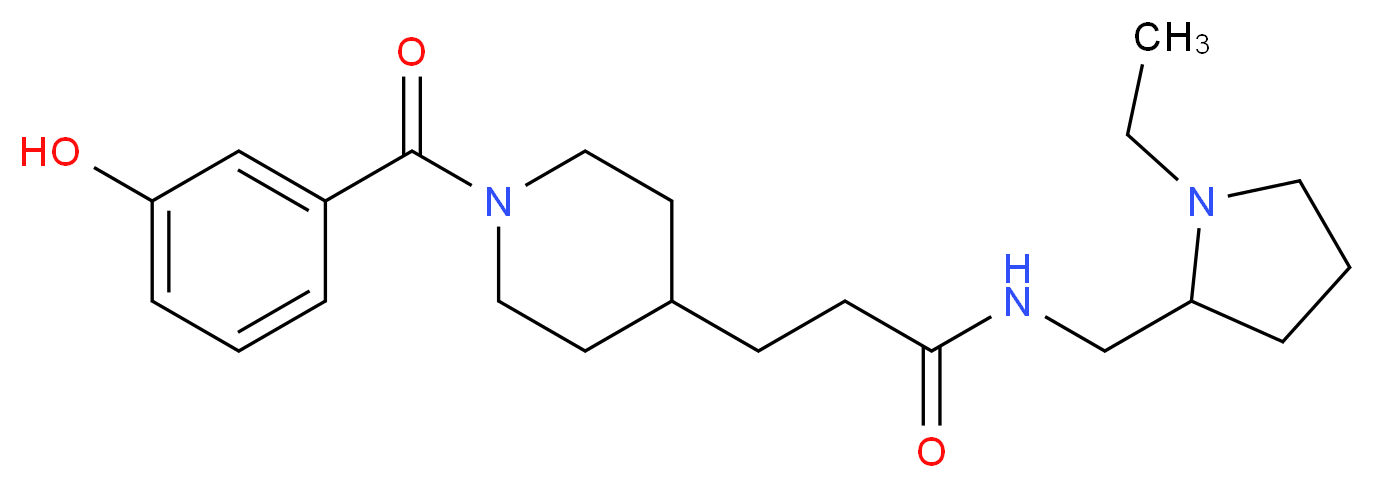 N-[(1-ethylpyrrolidin-2-yl)methyl]-3-[1-(3-hydroxybenzoyl)piperidin-4-yl]propanamide_Molecular_structure_CAS_)