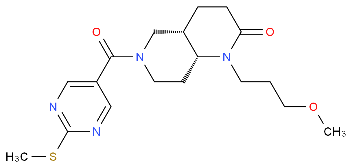 (4aS*,8aR*)-1-(3-methoxypropyl)-6-{[2-(methylthio)pyrimidin-5-yl]carbonyl}octahydro-1,6-naphthyridin-2(1H)-one_Molecular_structure_CAS_)
