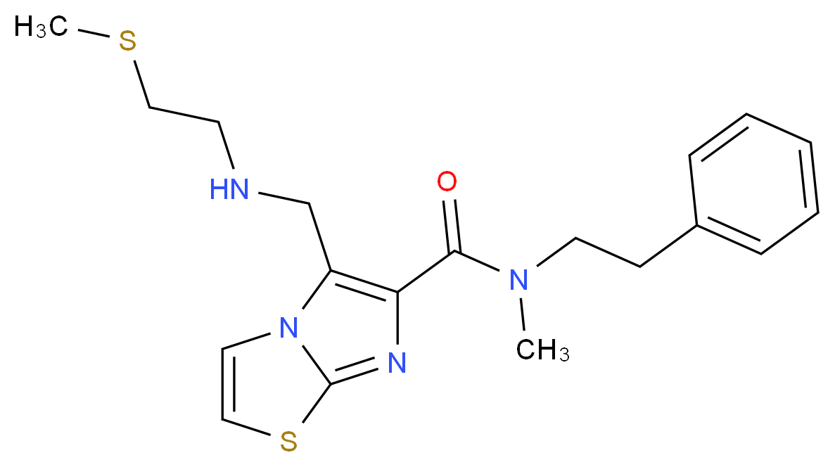 N-methyl-5-({[2-(methylthio)ethyl]amino}methyl)-N-(2-phenylethyl)imidazo[2,1-b][1,3]thiazole-6-carboxamide_Molecular_structure_CAS_)