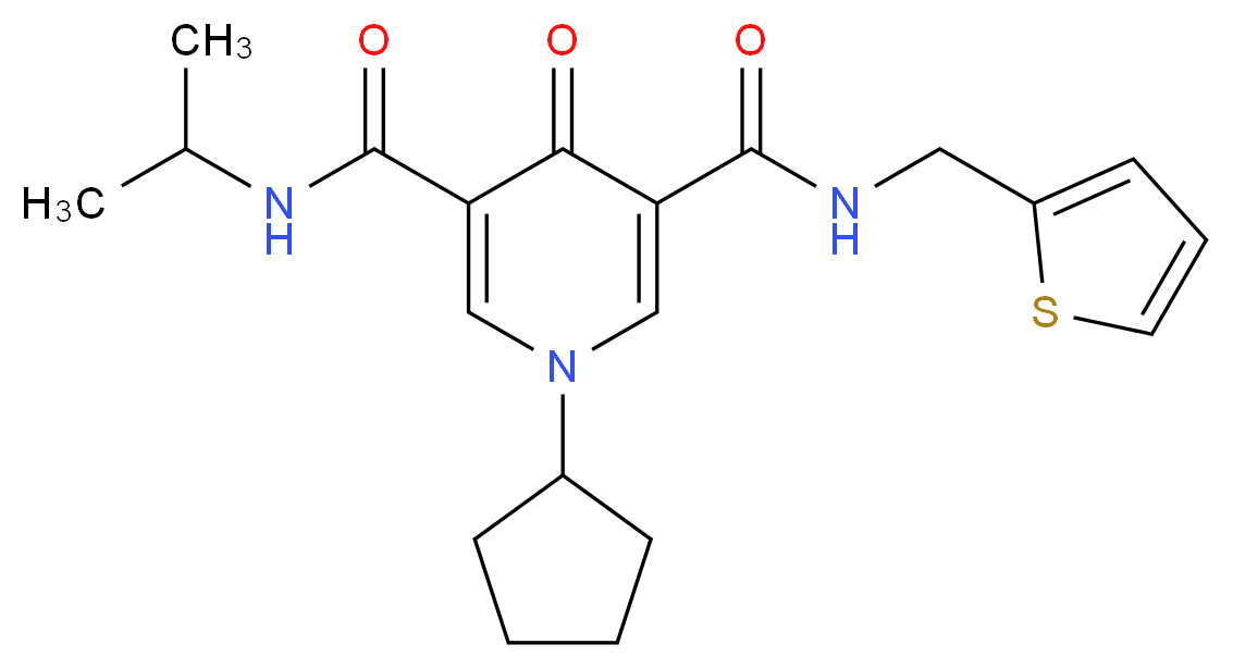 1-cyclopentyl-N-isopropyl-4-oxo-N'-(2-thienylmethyl)-1,4-dihydro-3,5-pyridinedicarboxamide_Molecular_structure_CAS_)