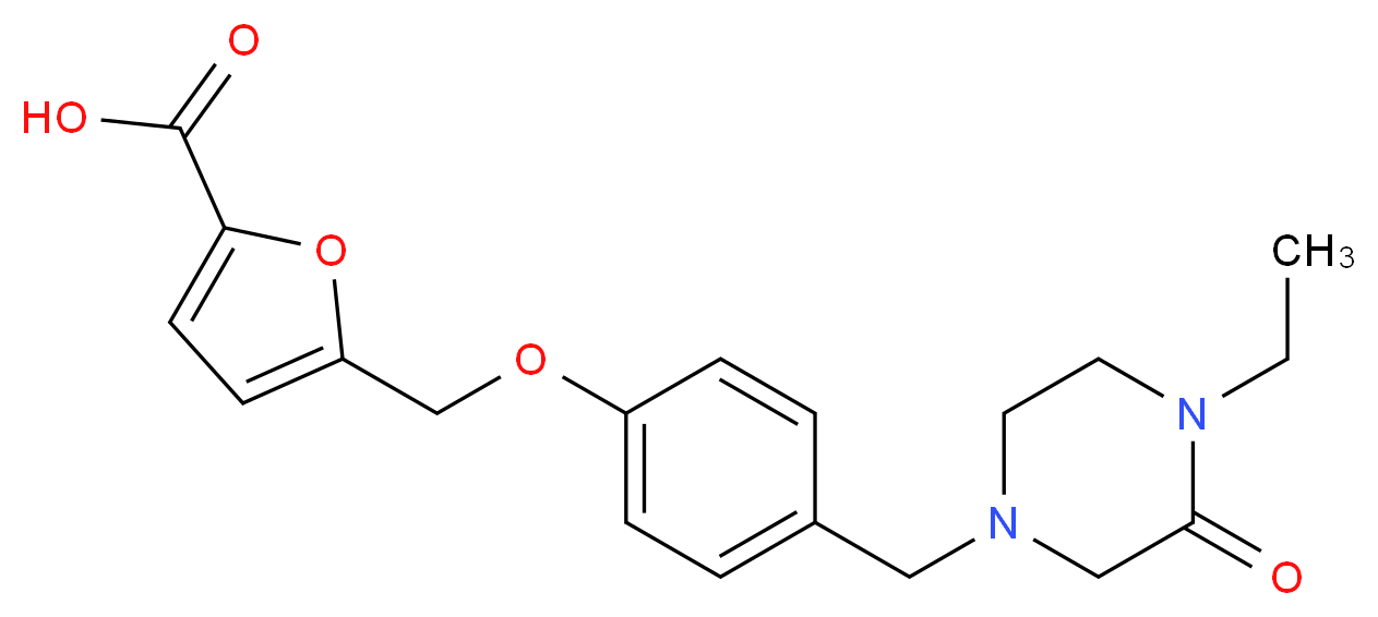 5-({4-[(4-ethyl-3-oxopiperazin-1-yl)methyl]phenoxy}methyl)-2-furoic acid_Molecular_structure_CAS_)