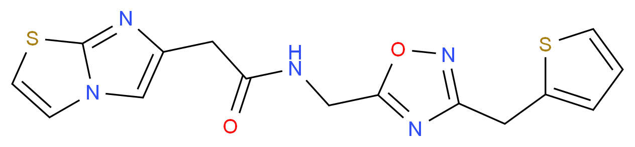2-imidazo[2,1-b][1,3]thiazol-6-yl-N-{[3-(2-thienylmethyl)-1,2,4-oxadiazol-5-yl]methyl}acetamide_Molecular_structure_CAS_)