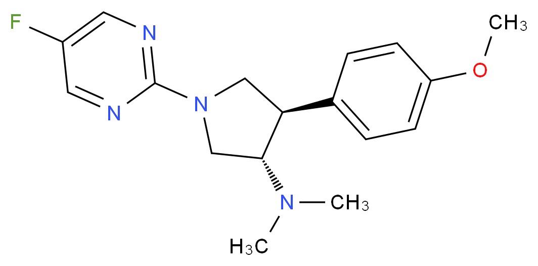 (3S*,4R*)-1-(5-fluoro-2-pyrimidinyl)-4-(4-methoxyphenyl)-N,N-dimethyl-3-pyrrolidinamine_Molecular_structure_CAS_)
